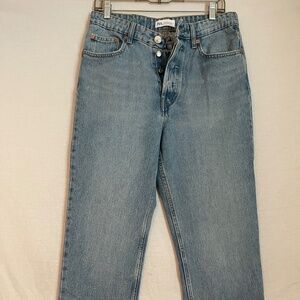 New Zara Light Blue Boyfriend Jeans Size 8 - Relaxed Fit